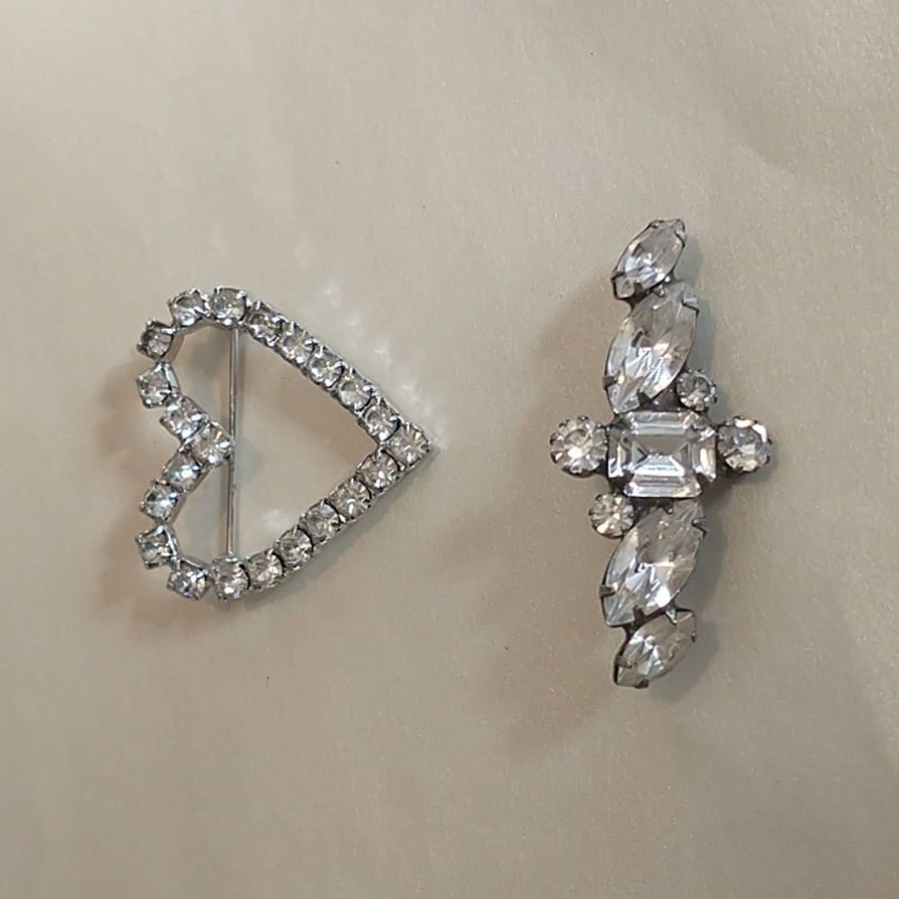 2 Silver Rhinestone Pins! - Picture 5 of 5
